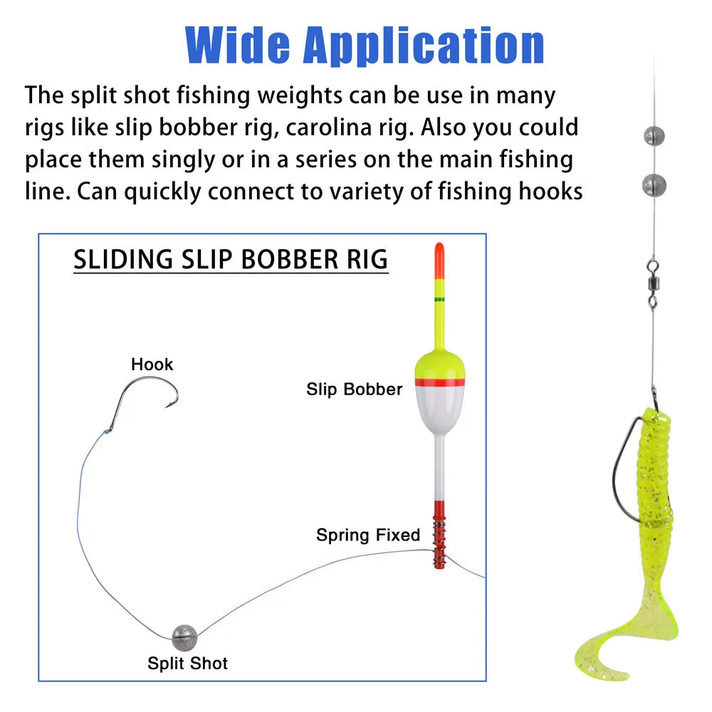 120Gram/Box Round Split Shot Fishing Weights