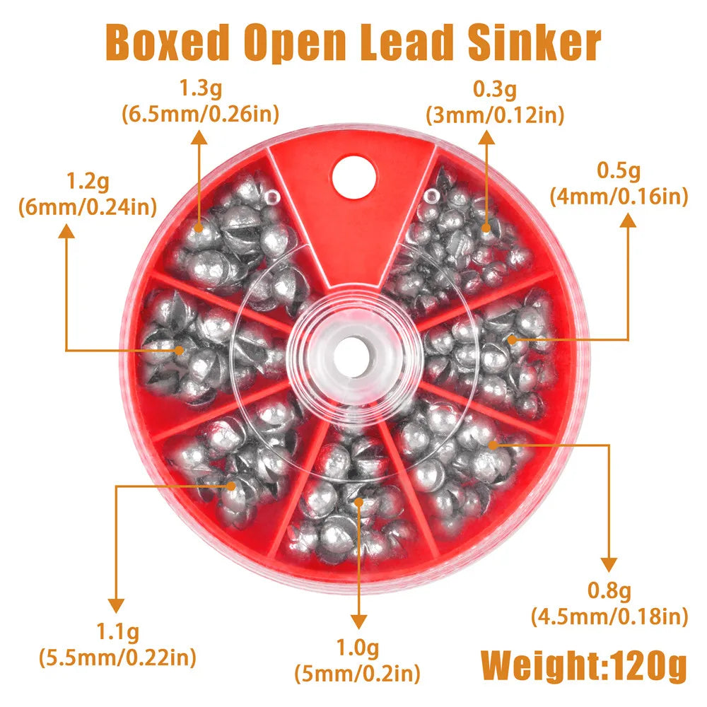 120Gram/Box Round Split Shot Fishing Weights